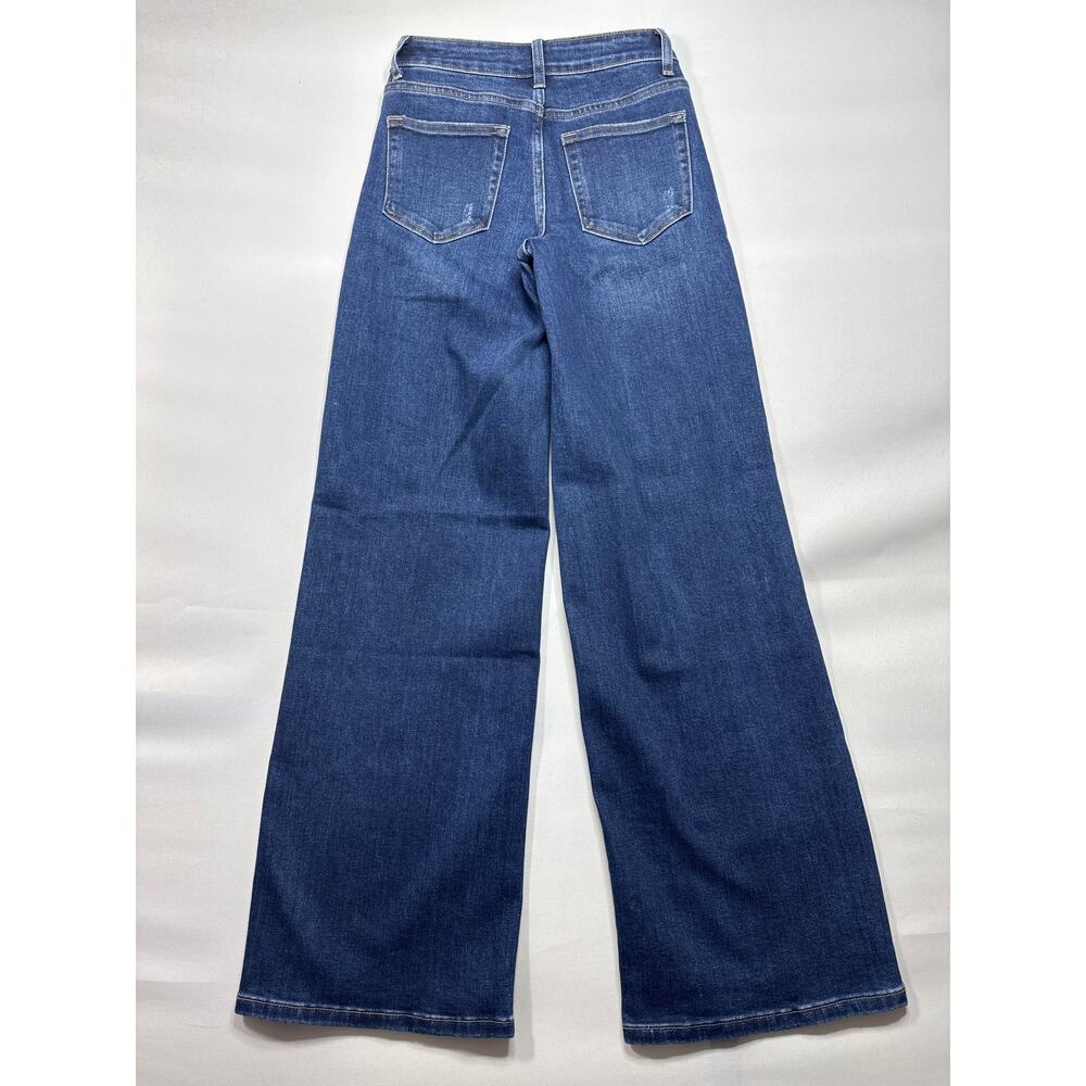 NWT ONESO Women's Mid Rise Wide Leg Blue Denim Jeans - Size 24 (24x31) - Picture 2 of 5